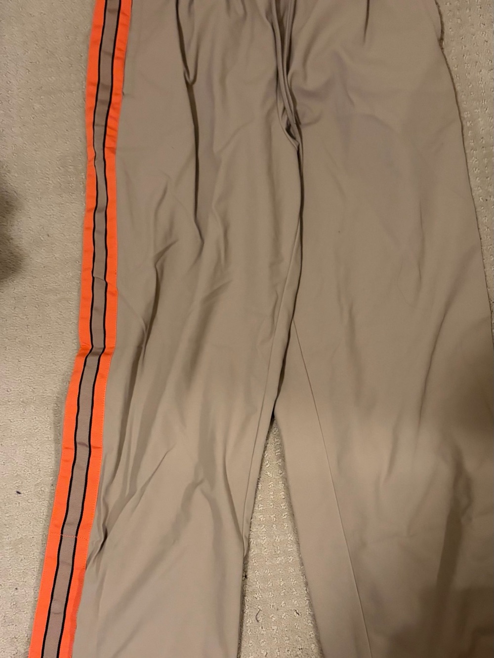 Urban Outfitters Beige Track Pants with Orange Side Stripes